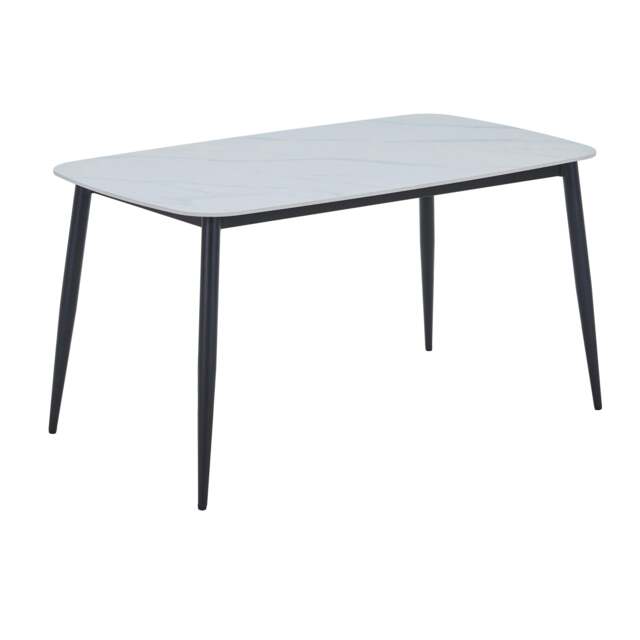 Rackhams Aspen Rectangular Dining Table, White Sintered Stone - image 1