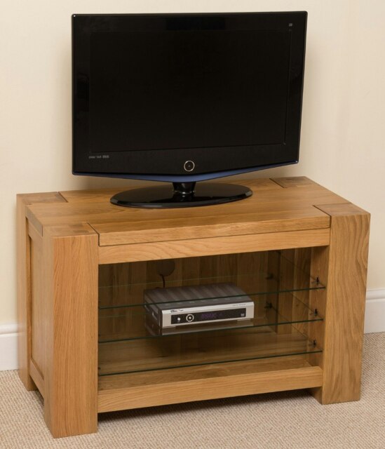 Rackhams Kuba Solid Oak TV Unit with Storage - Brown - image 1