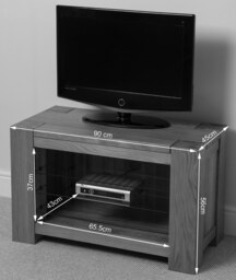 Rackhams Kuba Solid Oak TV Unit with Storage - Brown - thumbnail 5