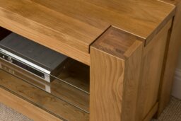 Rackhams Kuba Solid Oak TV Unit with Storage - Brown - thumbnail 4