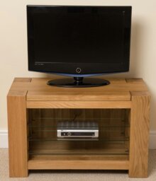 Rackhams Kuba Solid Oak TV Unit with Storage - Brown - thumbnail 2
