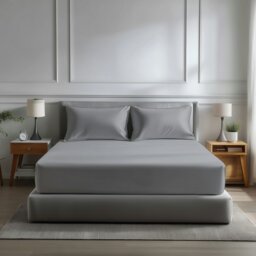 Rackhams Microfibre Soft Touch Fitted Sheet 40cm Extra Deep Skirt Plain Dyed Bed Linen - Double - Sky - thumbnail 3