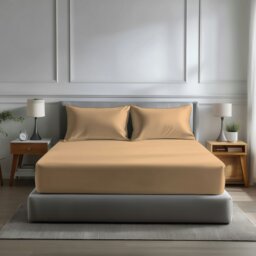 Rackhams Microfibre Soft Touch Fitted Sheet 40cm Extra Deep Skirt Plain Dyed Bed Linen - Double - Sky - thumbnail 5