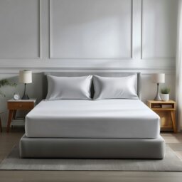 Rackhams Microfibre Soft Touch Fitted Sheet 40cm Extra Deep Skirt Plain Dyed Bed Linen - Double - Sky - thumbnail 2