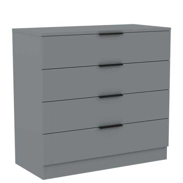 Rackhams Trega 4 Drawer Chest, Black - Grey - image 1