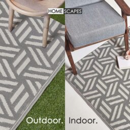 Rackhams Outdoor Rug Luxury Waterproof Reversible Recycled, For Garden, Luna Geometric - 150 x 240 cm - thumbnail 4