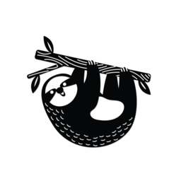 Rackhams Modern Metal Wall Art Slothy Home Ornament Decorative Minimalist Design Hanging Wall Sculpture, Black - Metal - Black - thumbnail 1