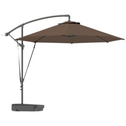 Rackhams Garden Cantilever Parasol with Cover Weighted Base Wind Strap Brown - Cream - 294cmx294cmx251cm - thumbnail 3