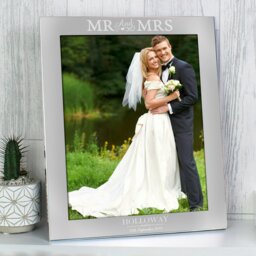 Rackhams Personalised Mr & Mrs 10x8 Silver Photo Frame - thumbnail 4