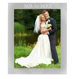 Rackhams Personalised Mr & Mrs 10x8 Silver Photo Frame - thumbnail 2