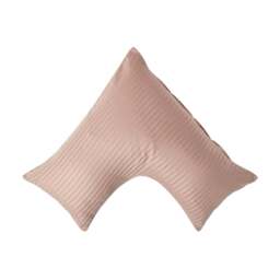 Rackhams Silky 330 TC Egyptian Cotton Satin Stripe V Shaped Pillowcase - Taupe Beige