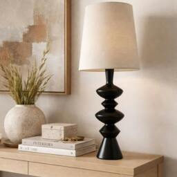 Rackhams Cheryl Black Resin Table Lamp - thumbnail 1
