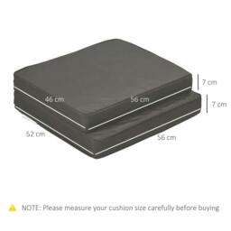 Rackhams Set of 2 Garden Seat and Back Cushion Set, Replacement Cushions for Outdoor Furniture with Seat Cushion and Back Cushion, Dark Grey - thumbnail 3