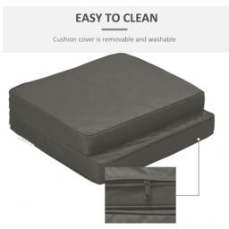 Rackhams Set of 2 Garden Seat and Back Cushion Set, Replacement Cushions for Outdoor Furniture with Seat Cushion and Back Cushion, Dark Grey - thumbnail 6
