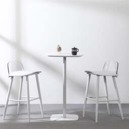 Rackhams DhiaJureen Nordic Bar Stool, Wooden - White - 91cm - thumbnail 2