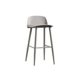 Rackhams DhiaJureen Nordic Bar Stool, Wooden - White - 91cm - thumbnail 5