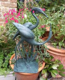 Rackhams Love Cranes Garden Sculpture Cast in Iron with Bronzed Finish - Cast Iron - Bronze - Sculpture - thumbnail 4