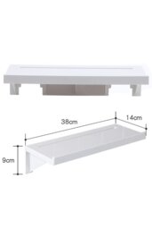 Rackhams Self-Adhesive Shelf  Wall-mount Waterproof Shower Rack with Fixing Groove for Bathroom - White - thumbnail 5