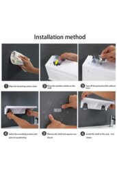 Rackhams Self-Adhesive Shelf  Wall-mount Waterproof Shower Rack with Fixing Groove for Bathroom - White - thumbnail 4