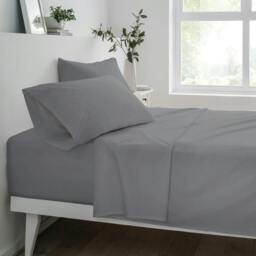Rackhams 32cm Deep Deluxe Fitted Sheet - Grey - King (150 x 200cm) + 32cm Deep