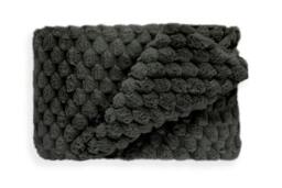 Rackhams Lush Faux Rabbit Fur Throw - Black - 127x152cm - thumbnail 2