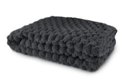 Rackhams Lush Faux Rabbit Fur Throw - Black - 127x152cm