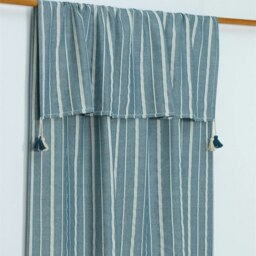 Rackhams Tessa Cotton Tasselled Throw Blanket - Off-White with Black Stripes - thumbnail 5