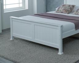 Rackhams Madrid Solid Pine Bed Frame, Panelled Headboard, White, 4 Sizes - White - 3FT - thumbnail 4