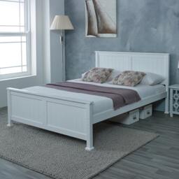 Rackhams Madrid Solid Pine Bed Frame, Panelled Headboard, White, 4 Sizes - White - 3FT - thumbnail 5