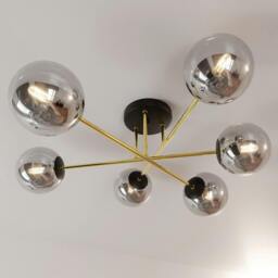 Rackhams MAGNUM Ceiling lamp  2 x E14  Black, gold with Graphite Shade - thumbnail 6