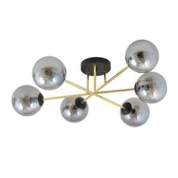Rackhams MAGNUM Ceiling lamp  2 x E14  Black, gold with Graphite Shade - thumbnail 2