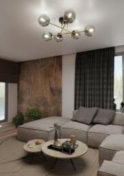 Rackhams MAGNUM Ceiling lamp  2 x E14  Black, gold with Graphite Shade - thumbnail 5
