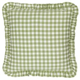 Rackhams Maude Reversible Gingham Cushion Cover - Sage - 45cm x 45cm - Sage - 100% Cotton - thumbnail 2