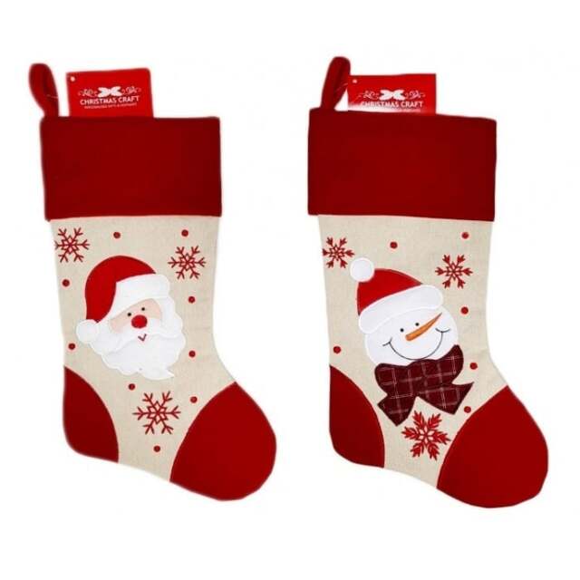 Rackhams Personalised Christmas Stocking - Red & Cream - Snowman - image 1