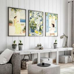 Rackhams Prints of Lemons - Set of 3 Italian Lifestyle Wall art Prints - 20 x 30 in / 50 x 76 cm - Polyester Canvas 260 gsm - Canvas wrapped - thumbnail 6