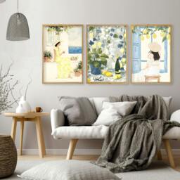 Rackhams Prints of Lemons - Set of 3 Italian Lifestyle Wall art Prints - 20 x 30 in / 50 x 76 cm - Polyester Canvas 260 gsm - Canvas wrapped - thumbnail 4