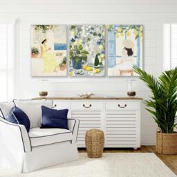 Rackhams Prints of Lemons - Set of 3 Italian Lifestyle Wall art Prints - 20 x 30 in / 50 x 76 cm - Polyester Canvas 260 gsm - Canvas wrapped - thumbnail 2