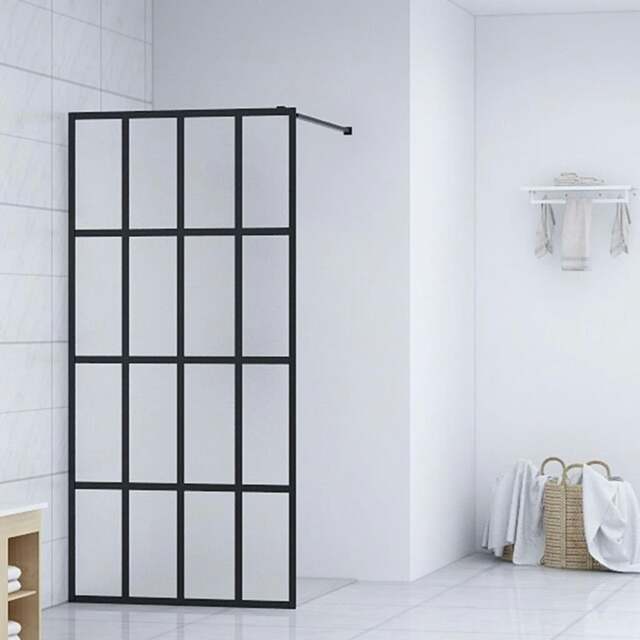 Rackhams Walk-in Shower Screen Frosted Tempered Glass 90x195 cm - image 1