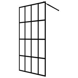 Rackhams Walk-in Shower Screen Frosted Tempered Glass 90x195 cm - thumbnail 2