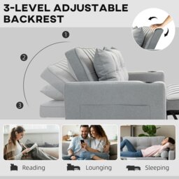 Rackhams 2 Seater Pull Out Sofa Bed with Pockets for Living Room - thumbnail 6