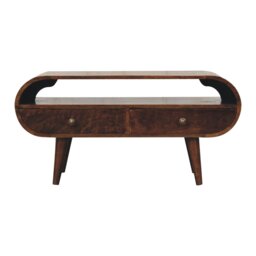 Rackhams Solid Wood California Walnut Circular TV Stand - thumbnail 2