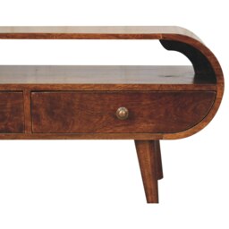 Rackhams Solid Wood California Walnut Circular TV Stand - thumbnail 5
