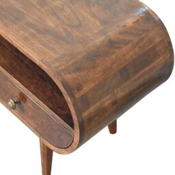 Rackhams Solid Wood California Walnut Circular TV Stand - thumbnail 6