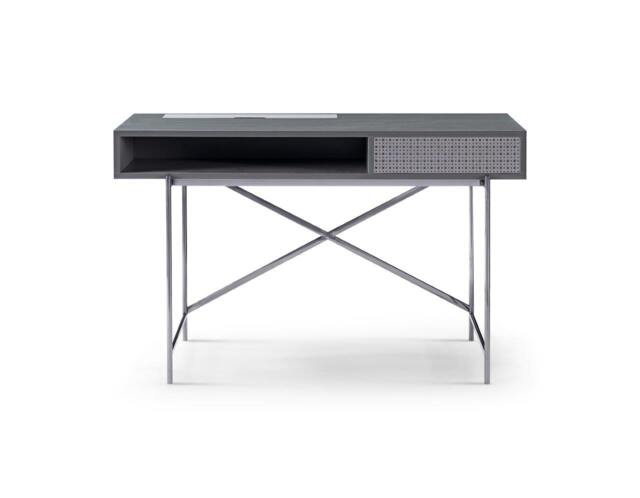 Rackhams Adriana Desk Dressing Tables - Dark Chrome - Grey Wood (Laminate) - image 1