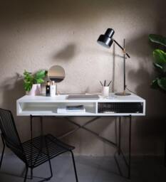 Rackhams Adriana Desk Dressing Tables - Dark Chrome - Grey Wood (Laminate) - thumbnail 3