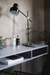 Rackhams Adriana Desk Dressing Tables - Dark Chrome - Grey Wood (Laminate) - thumbnail 4