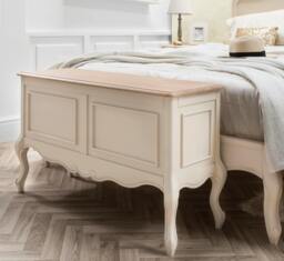 Rackhams Juliette Wooden Carved Blanket Box French Bedroom Storage Assembled - Champagne, Cream - thumbnail 1