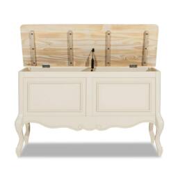 Rackhams Juliette Wooden Carved Blanket Box French Bedroom Storage Assembled - Champagne, Cream - thumbnail 4