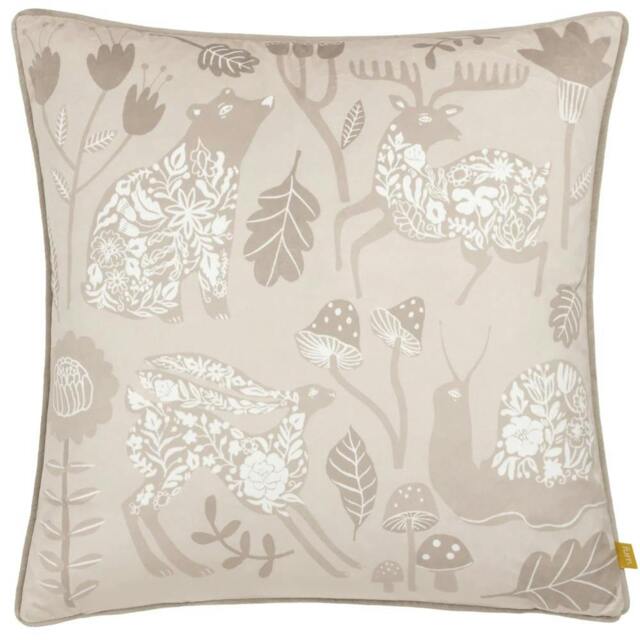 Rackhams Nook Velvet Piped Cushion Cover - Greige - 50cm x 50cm - Greige - 100% Polyester - image 1