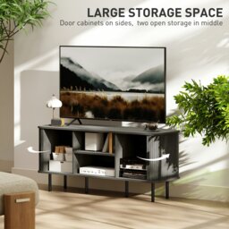 Rackhams TV Unit for Living Room, TV Stand, Grey - Rustic Brown - thumbnail 5